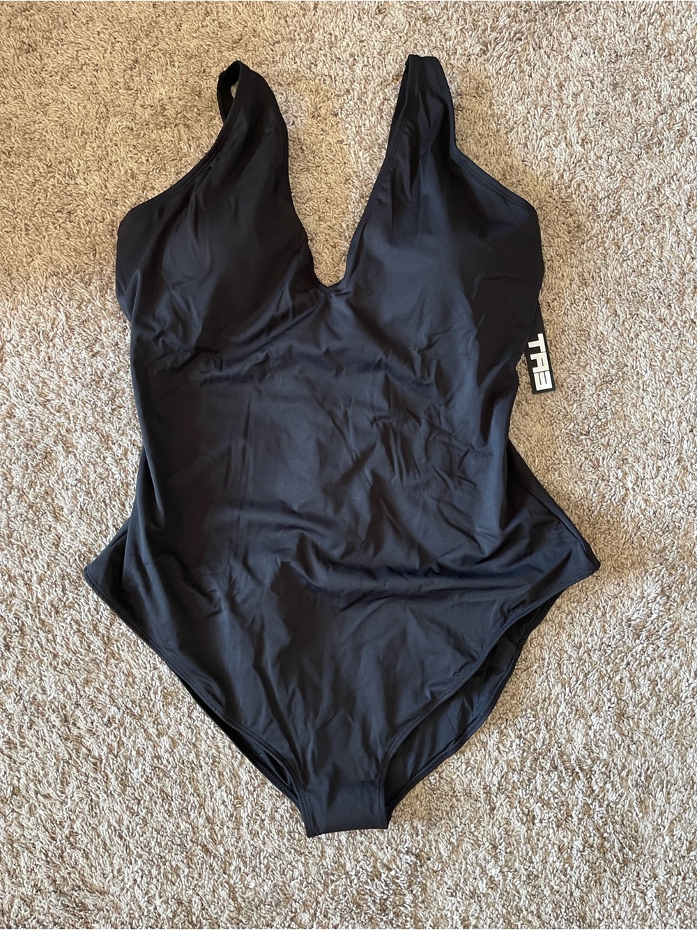 TA3 Plungey One Piece Swimsuit Black 4X X-Long NWT Sculpting Lace-Up Back